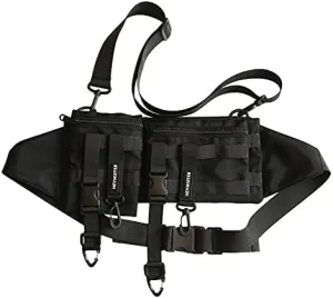 Cross Body Bag for Women,Chest Bag for Man Tactical,Belt Bag for Travel Walking Running Hiking Cycling,Easy Carry Any Phone,Wallet(Black)