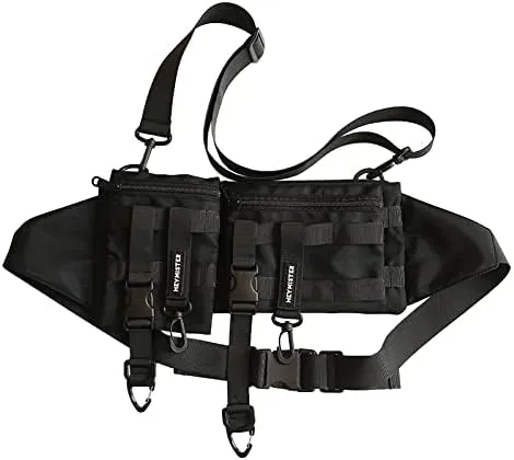 Cross Body Bag for Women,Chest Bag for Man Tactical,Belt Bag for Travel Walking Running Hiking Cycling,Easy Carry Any Phone,Wallet(Black)