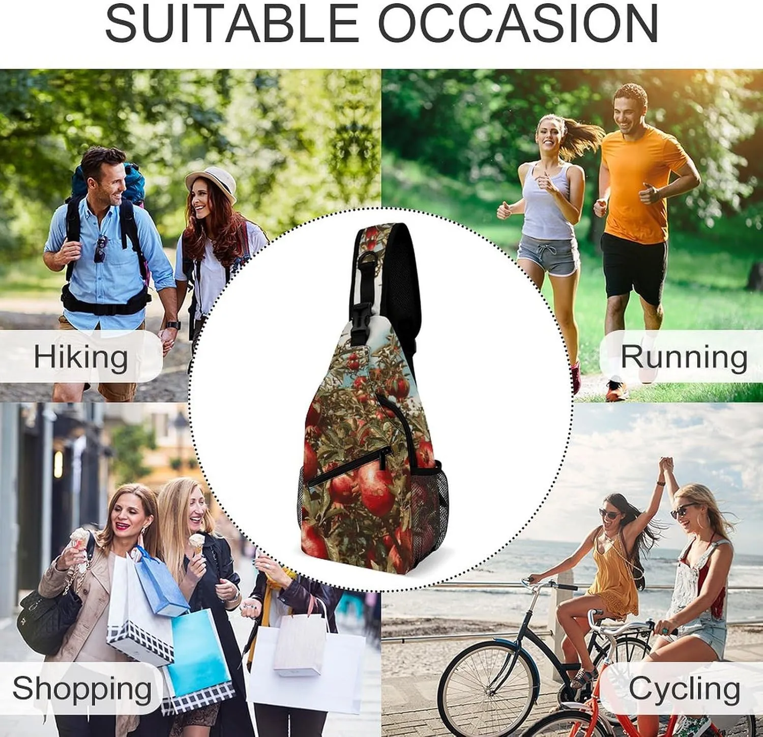 Crossbody Bag for Women Men Chest Bag Floating in The Sling Bag Crossbody Shoulder Bag Sling Backpack