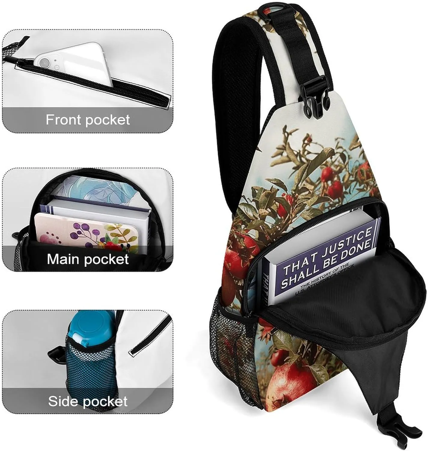 Crossbody Bag for Women Men Chest Bag Floating in The Sling Bag Crossbody Shoulder Bag Sling Backpack