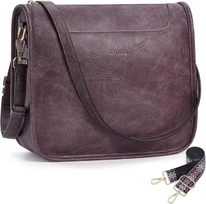 Crossbody Bags For Women Trendy Vegan Leather Travel Bags Shoulder Purses For Women With 2 Adjustable Strap