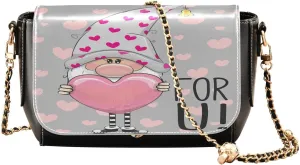 Crossbody Bags for Women Trendy Women's Black Shoulder Bag Small PU Leather Flap Cross Body Bag Handbags