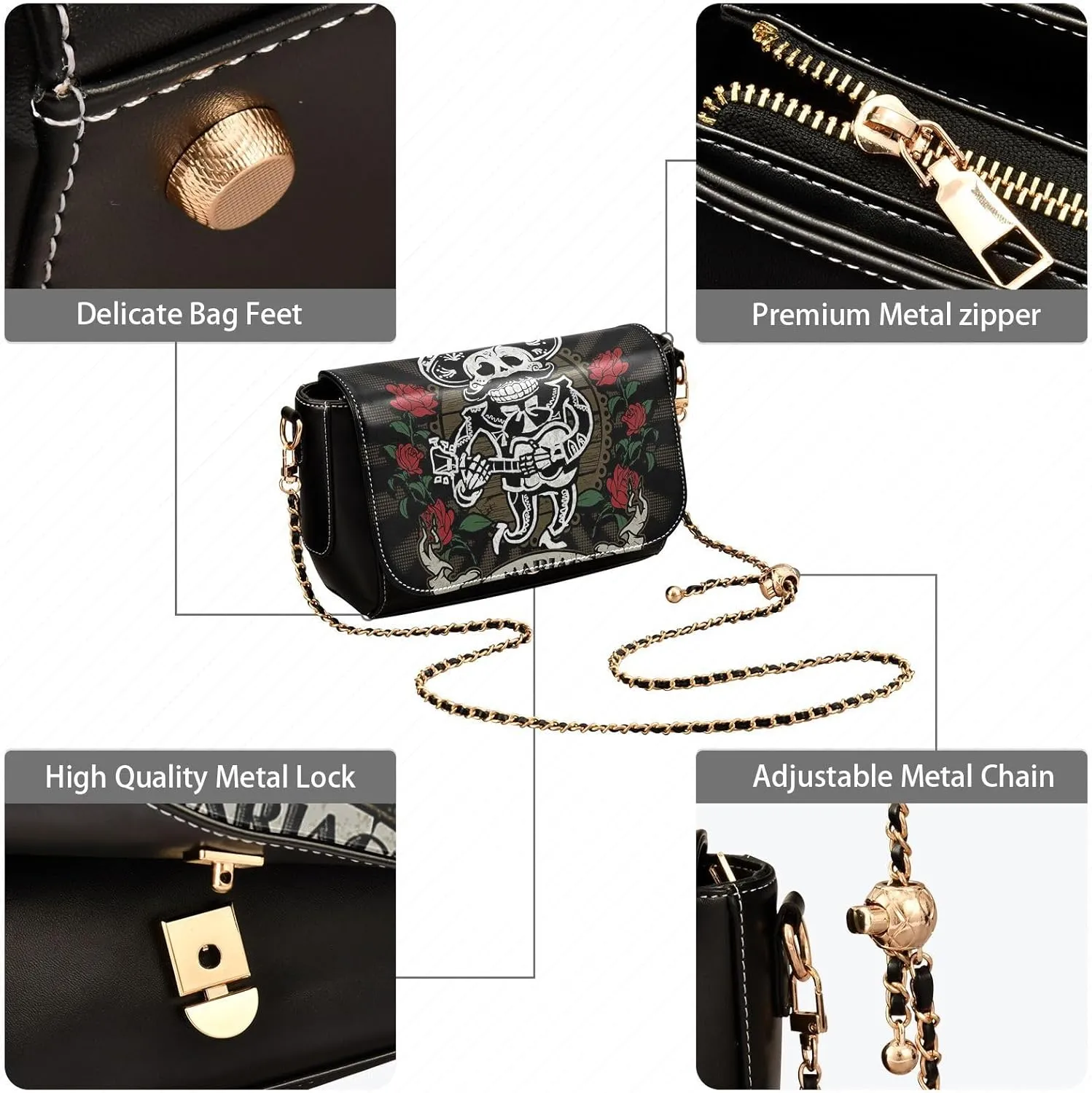 Crossbody Bags for Women Trendy Women's Black Shoulder Bag Small PU Leather Flap Cross Body Bag Handbags