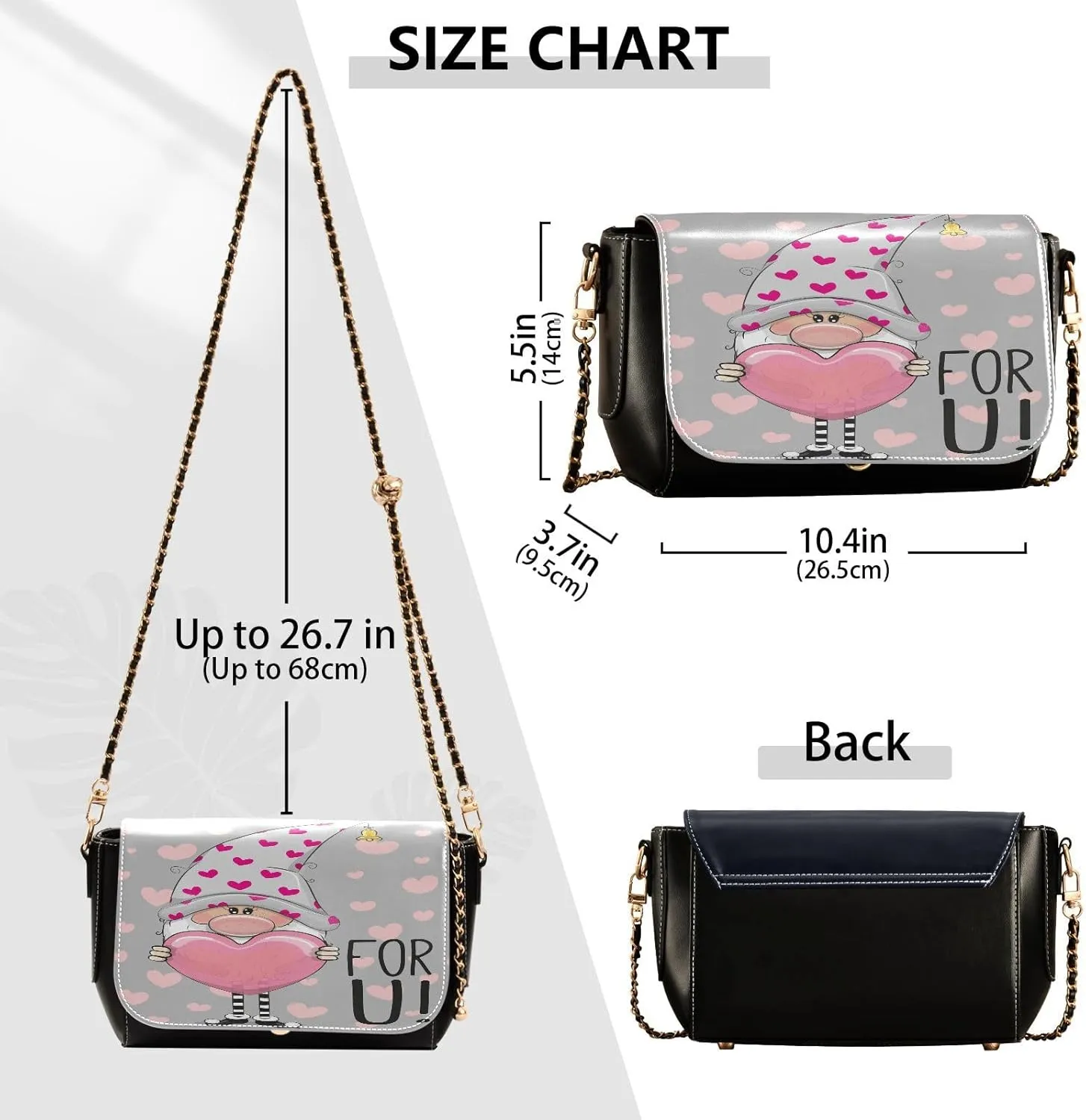 Crossbody Bags for Women Trendy Women's Black Shoulder Bag Small PU Leather Flap Cross Body Bag Handbags