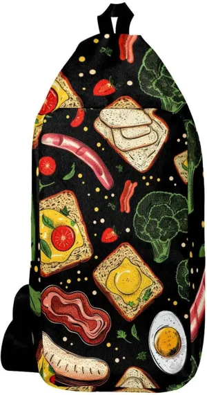 Crossbody Bags for Women,Crossbody Bag Men,Small Sling Bag,Food Breakfast,Crossbody Purse