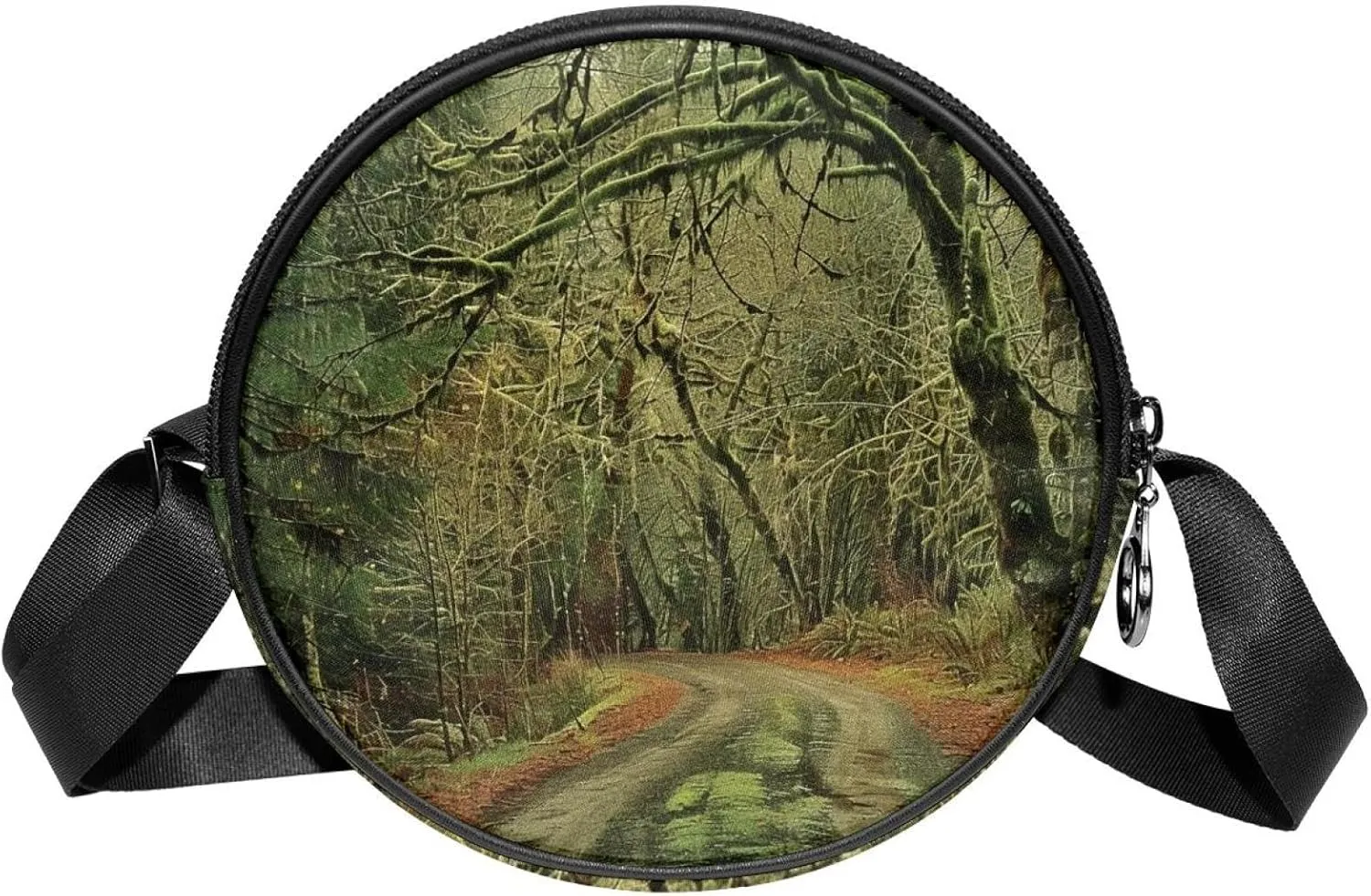 Crossbody Bags for Women,Crossbody Bag Men,Small Sling Bag,Scenic Road in Forest,Crossbody Purse