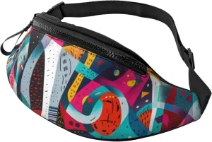 Crossbody Fanny Packs for Women Men - Abstract Jazz Instrumental Running Belt Bag Travel Waist Bag for Women Mens