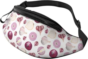 Crossbody Fanny Packs for Women Men - funny Onion garlic Running Belt Bag Travel Waist Bag for Women Men