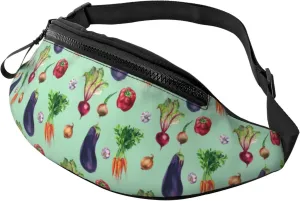 Crossbody Fanny Packs for Women Men - onion garlic Eggplant Running Waist Bag Travel Belt Bag for Women Men
