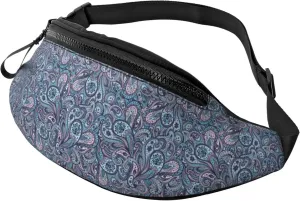 Crossbody Fanny Packs for Women Men - Persian-Inspired Floral Paisley Running Belt Bag Travel Waist Bag for Women Men