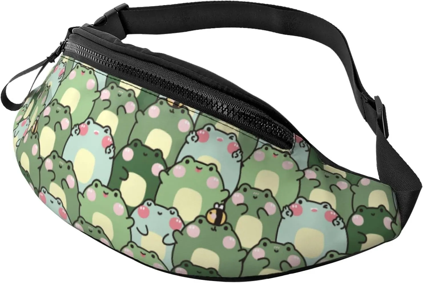 Crossbody Fanny Packs for Women Men - shy frog Running Waist Bag Travel Belt Bag for Women Men