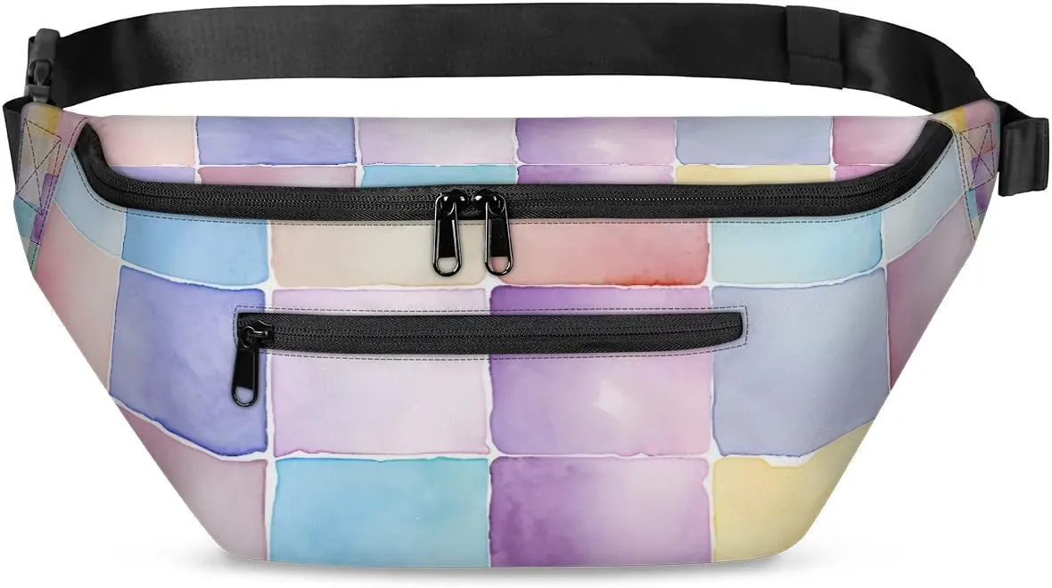 Crossbody Sling Bag for Women Men Plaid Pattern Lightweight Waterproof Travel Essentials