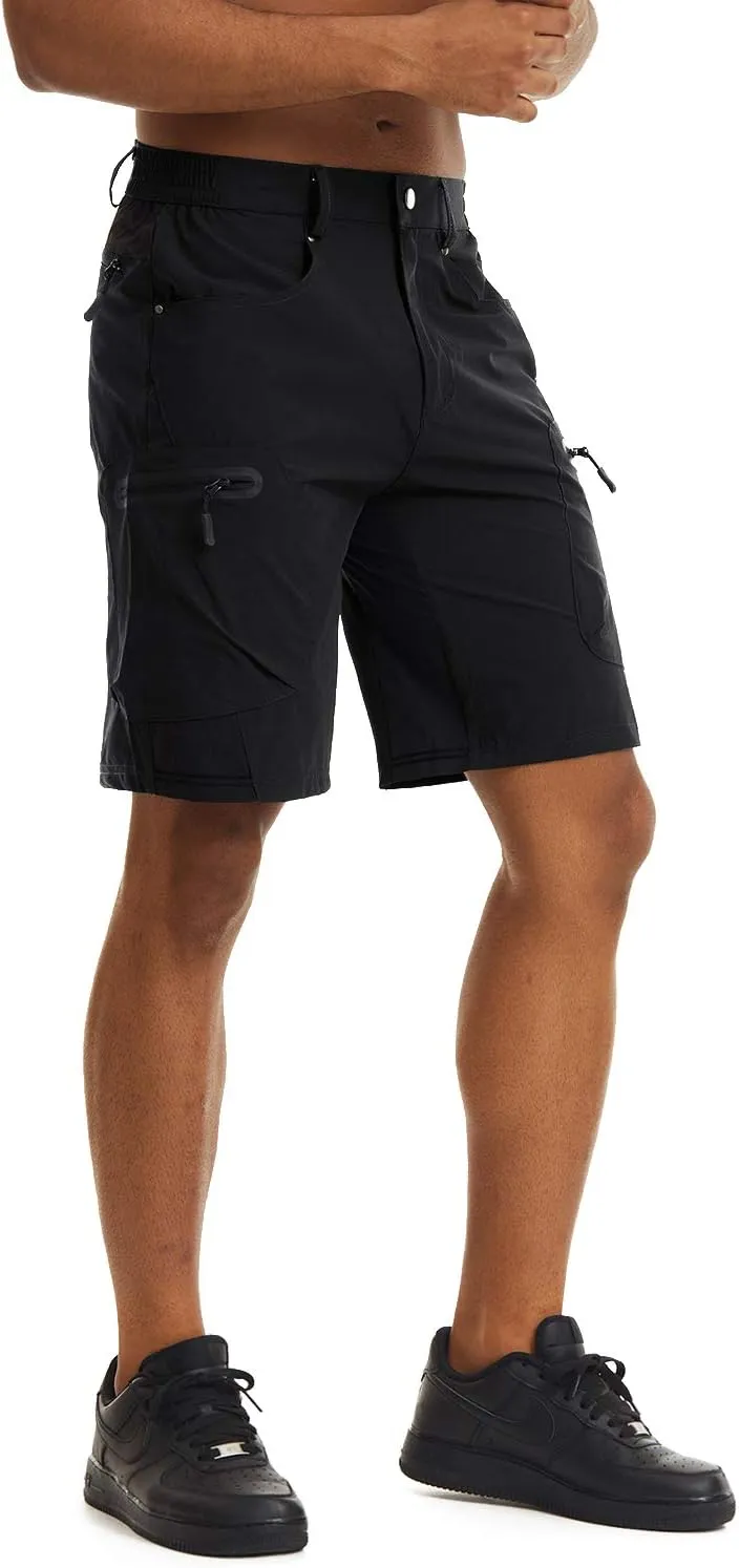 CRYSULLY Men's Hiking Cargo Shorts Outdoor Summer Lightweight Quick Dry Casual Shorts with 5 Pocket