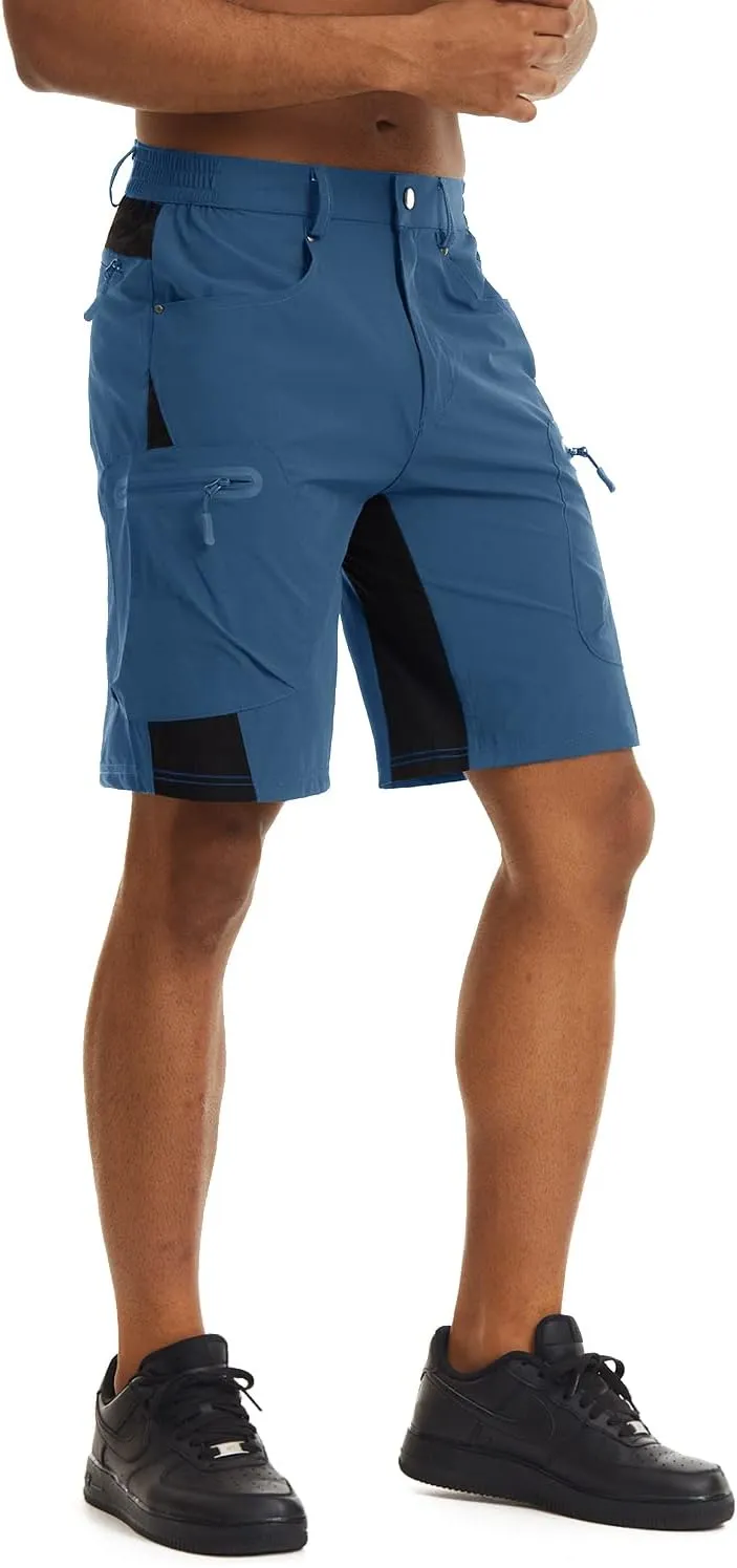 CRYSULLY Men's Hiking Cargo Shorts Outdoor Summer Lightweight Quick Dry Casual Shorts with 5 Pocket