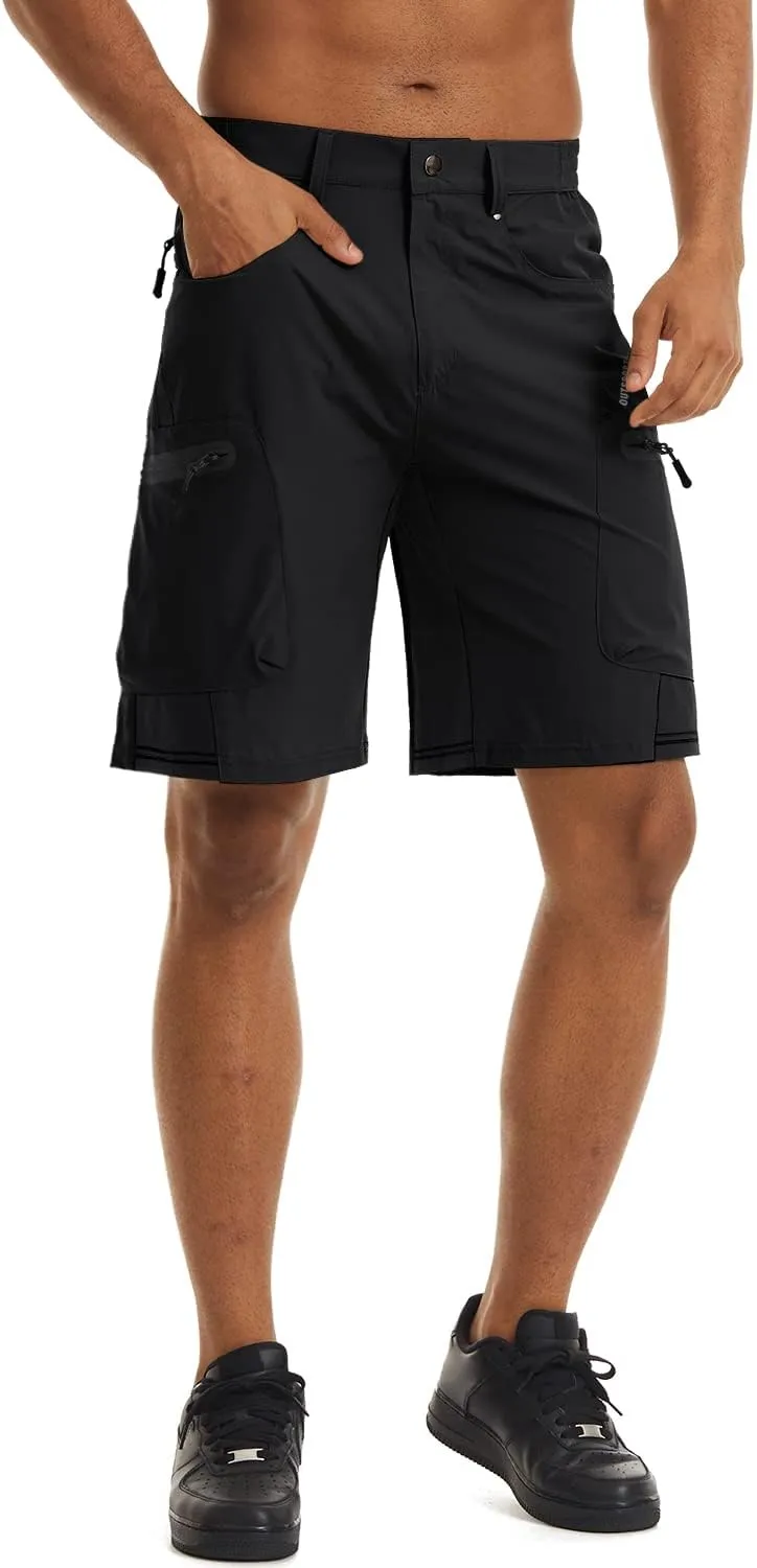 CRYSULLY Men's Hiking Cargo Shorts Outdoor Summer Lightweight Quick Dry Casual Shorts with 5 Pocket