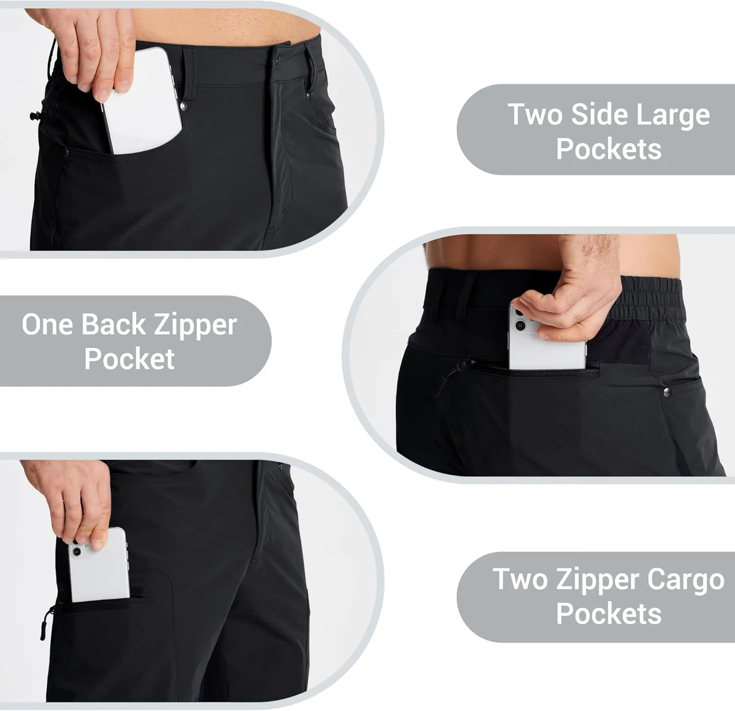 CRYSULLY Men's Hiking Cargo Shorts Outdoor Summer Lightweight Quick Dry Casual Shorts with 5 Pocket