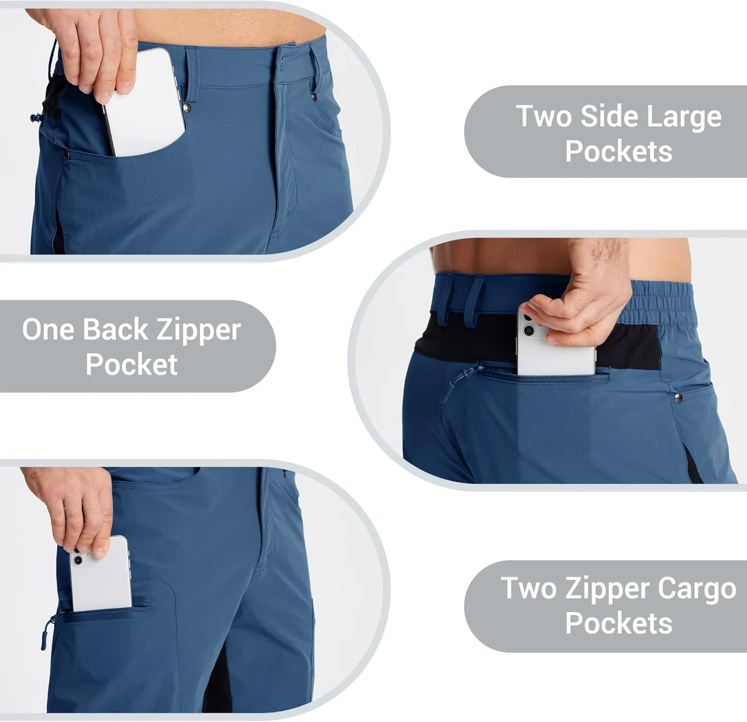 CRYSULLY Men's Hiking Cargo Shorts Outdoor Summer Lightweight Quick Dry Casual Shorts with 5 Pocket