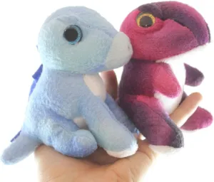 Curious Minds Busy Bags Set of 2 Cute Mini Plush Dinosaurs - Brachiosaurus and Tyrannosaurus Rex - Dino Plush Stuffed Animals- Adorable Mini Plushie Stuffie - Dinosaur T Rex