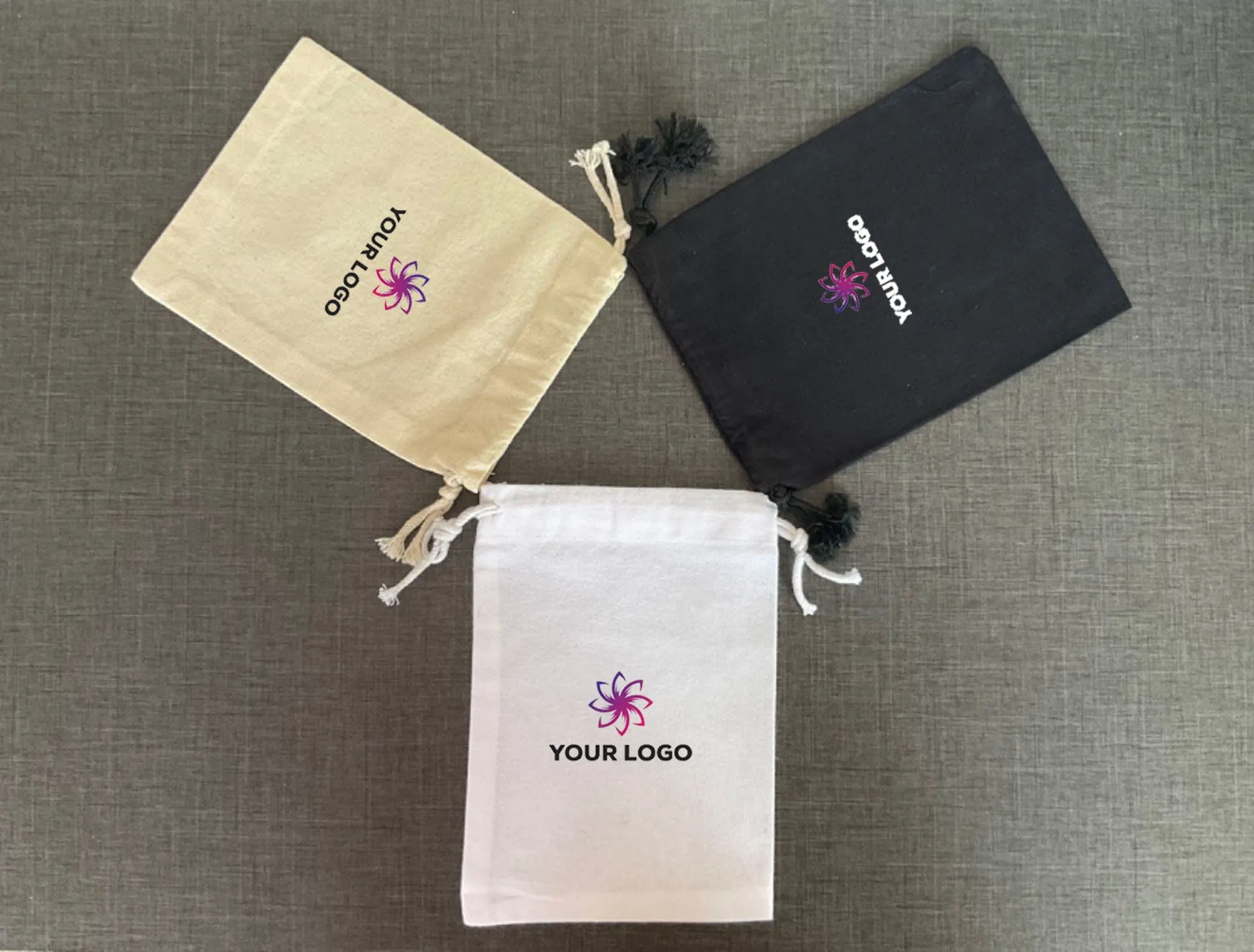Custom Jewelry Drawstring Packaging Pouch, Personalized Logo Print Jewelry Bags, Wedding Favor Bags, Bulk Gift Bags