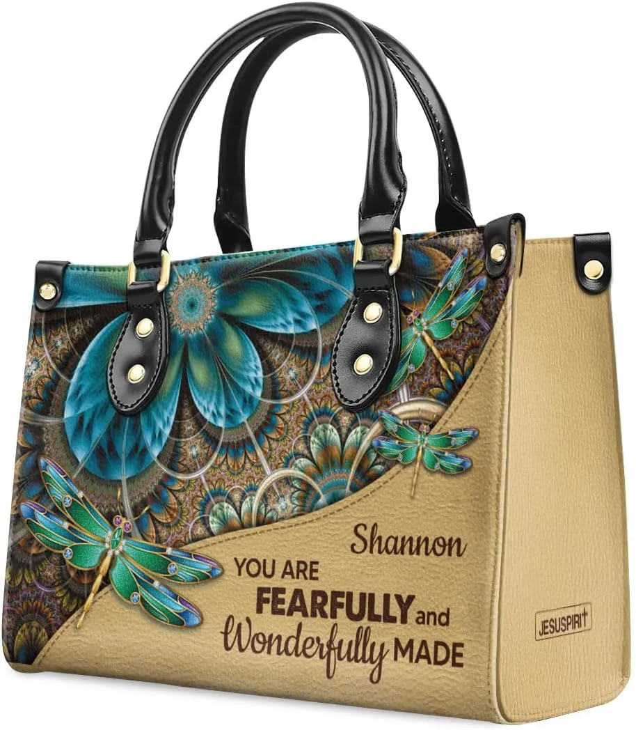 Custom Name Leather Handbags For Women - Christmas Gifts For Women - Christian Gifts