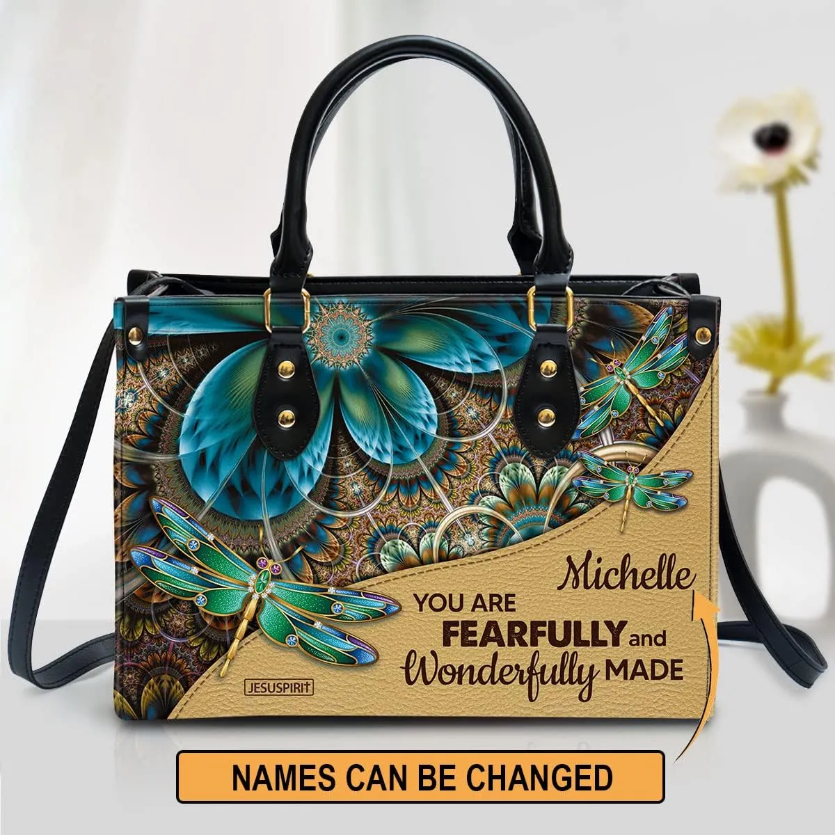 Custom Name Leather Handbags For Women - Christmas Gifts For Women - Christian Gifts