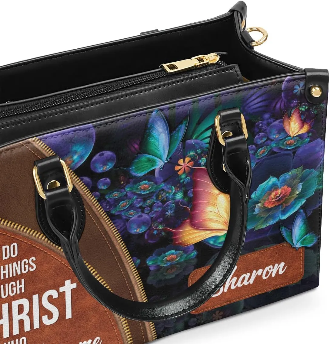 Custom Name Leather Handbags For Women - Christmas Gifts For Women - Christian Gifts