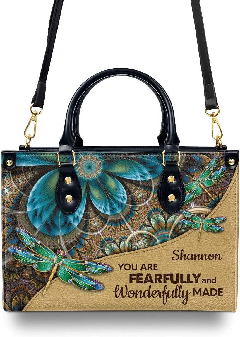 Custom Name Leather Handbags For Women - Christmas Gifts For Women - Christian Gifts