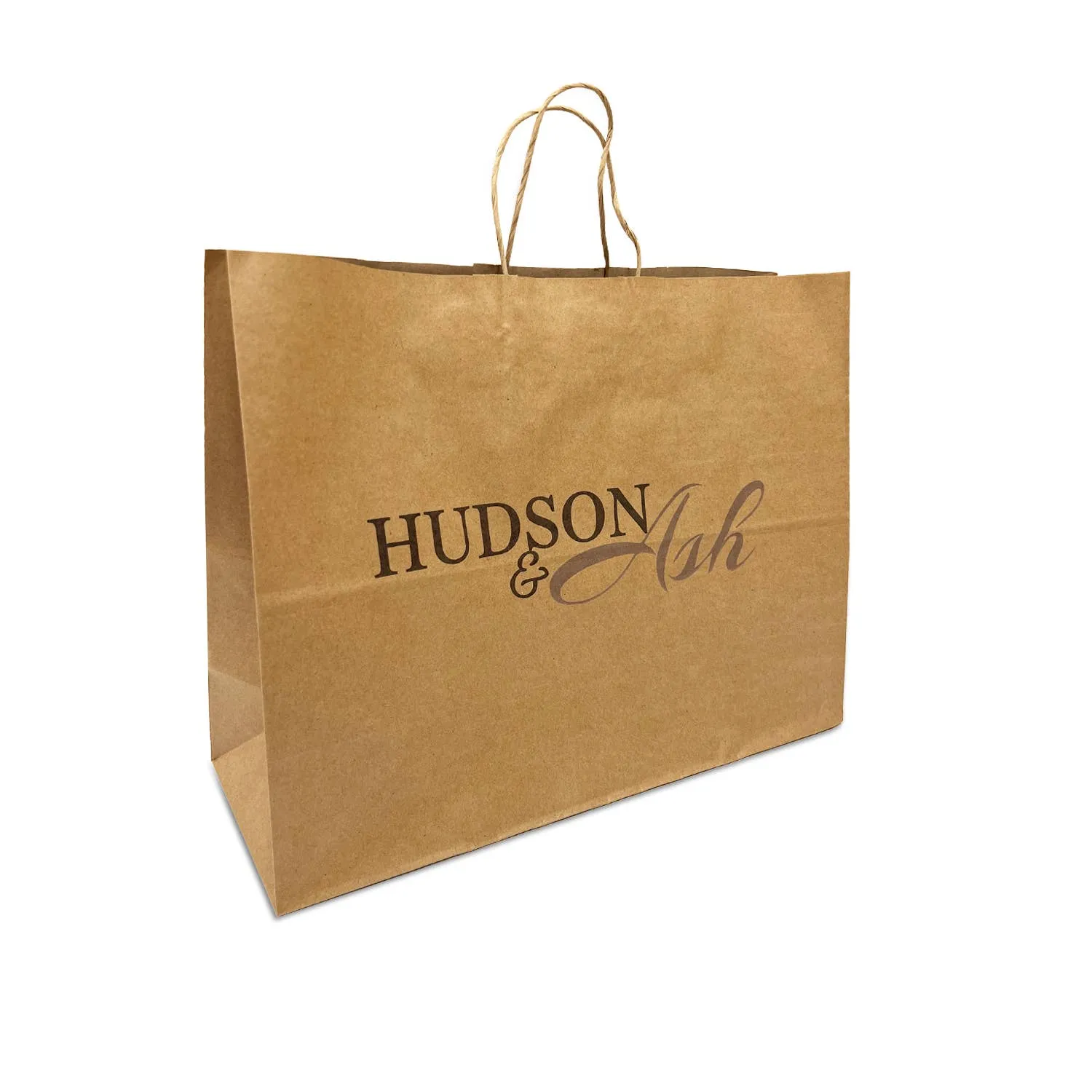 Custom Print Vogue 16x6x12 Kraft Paper Bag Twisted Handle