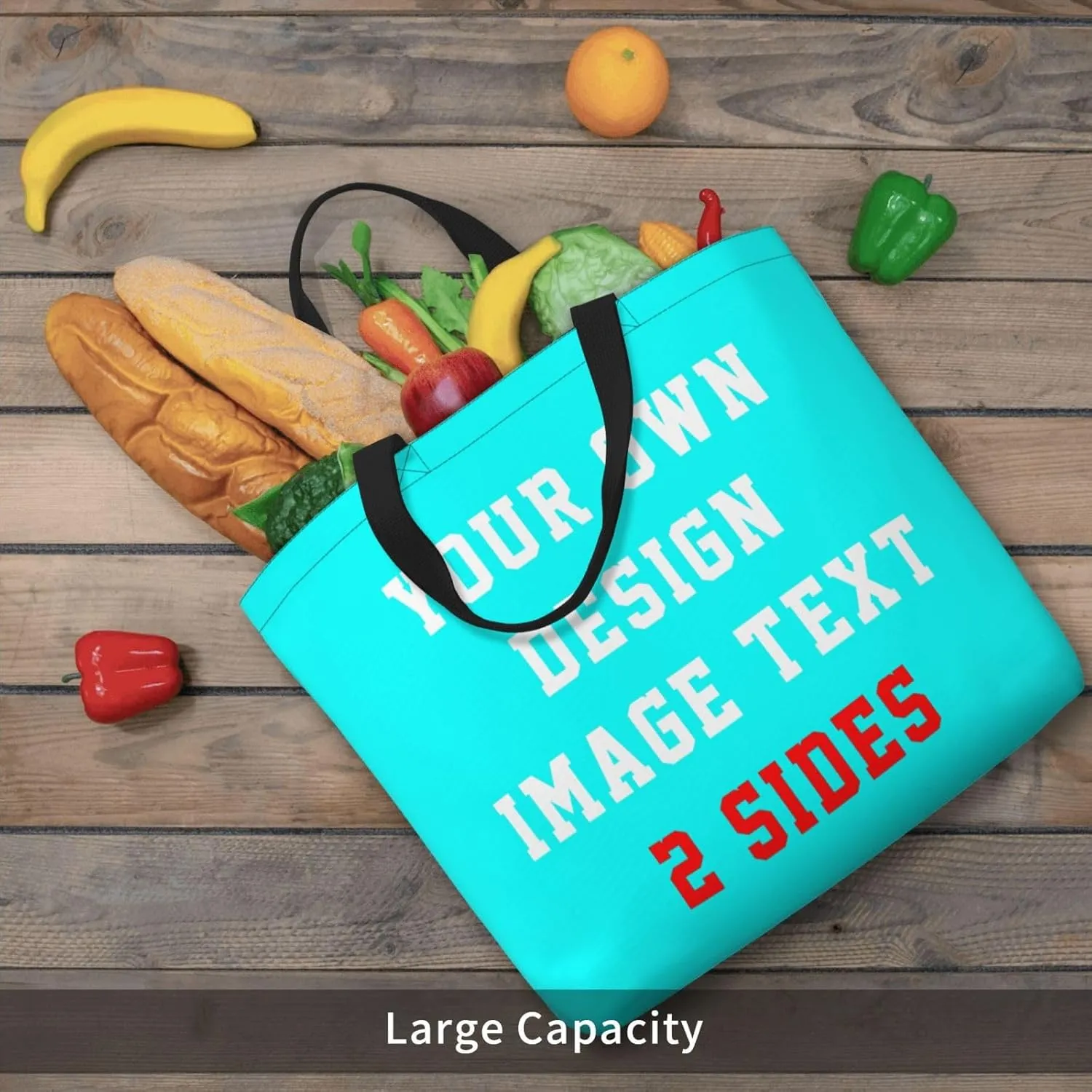 Custom Tote Bags With Logo Name Text Photo, Personalized Custom Bags, Reusable Grocery Bags Bulk Shopping Bags