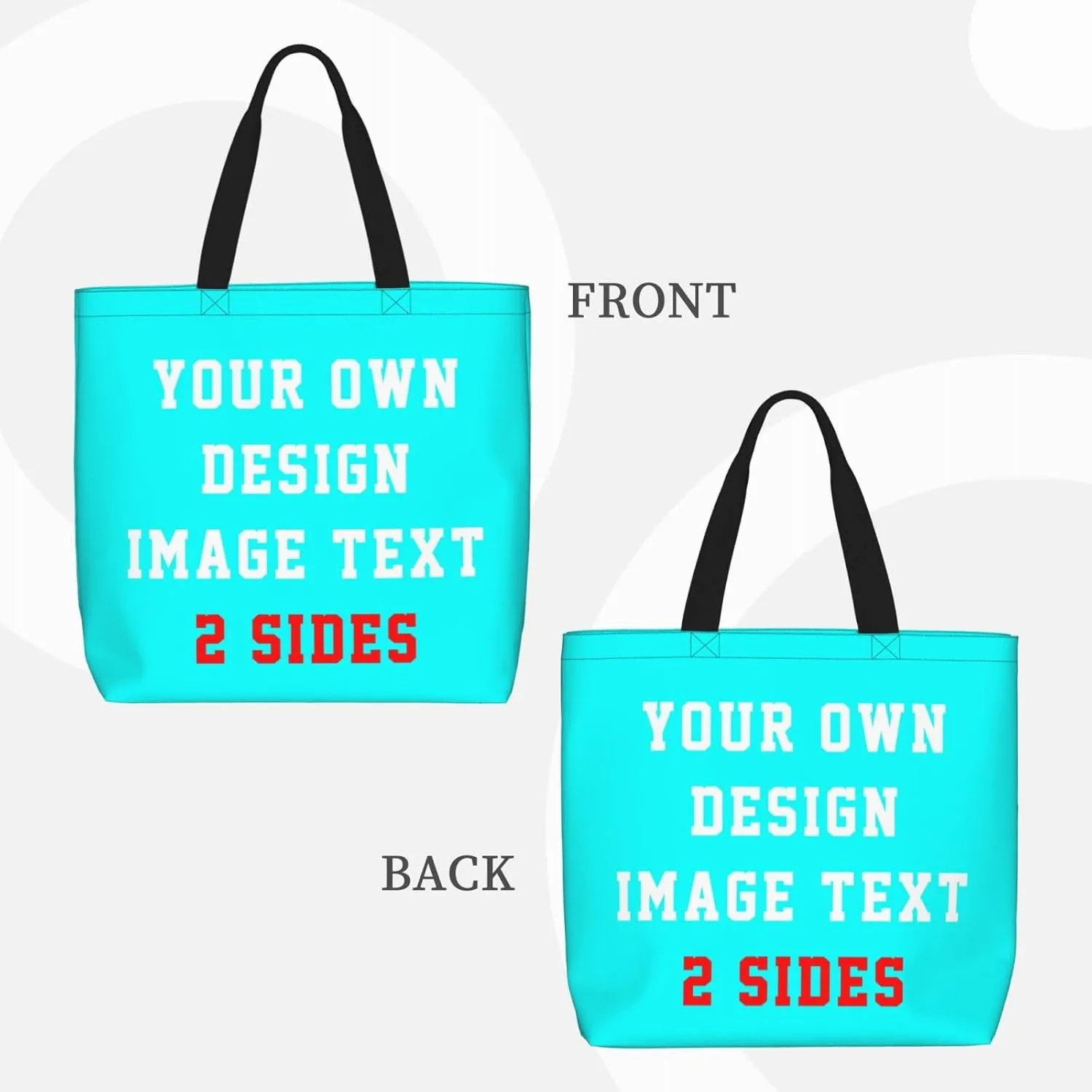 Custom Tote Bags With Logo Name Text Photo, Personalized Custom Bags, Reusable Grocery Bags Bulk Shopping Bags