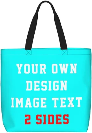 Custom Tote Bags With Logo Name Text Photo, Personalized Custom Bags, Reusable Grocery Bags Bulk Shopping Bags