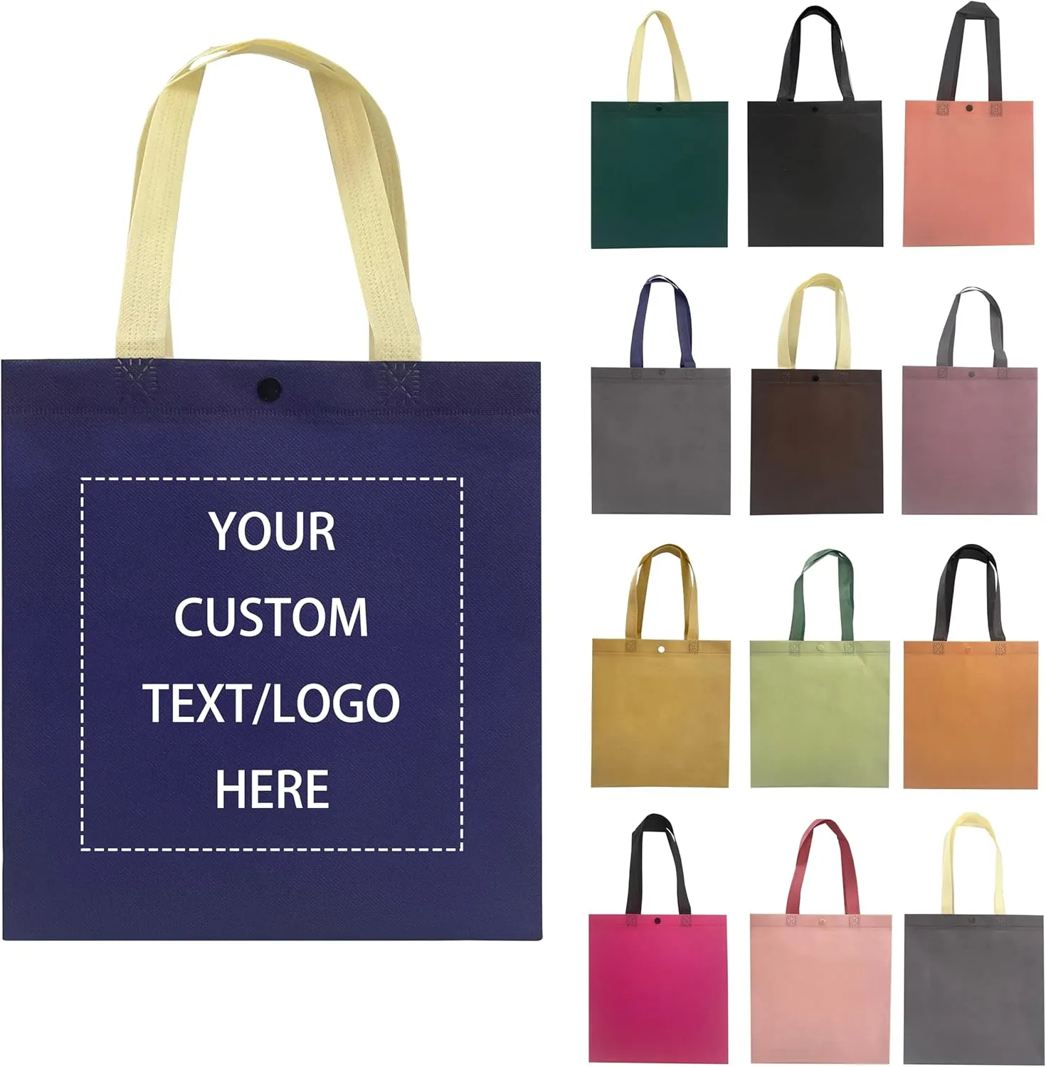 Custom Tote Bags，Personalized Non-Woven bag - Reusable Grocery Bags, Shopping Bags, Promotional Item, Logo,Recyclable