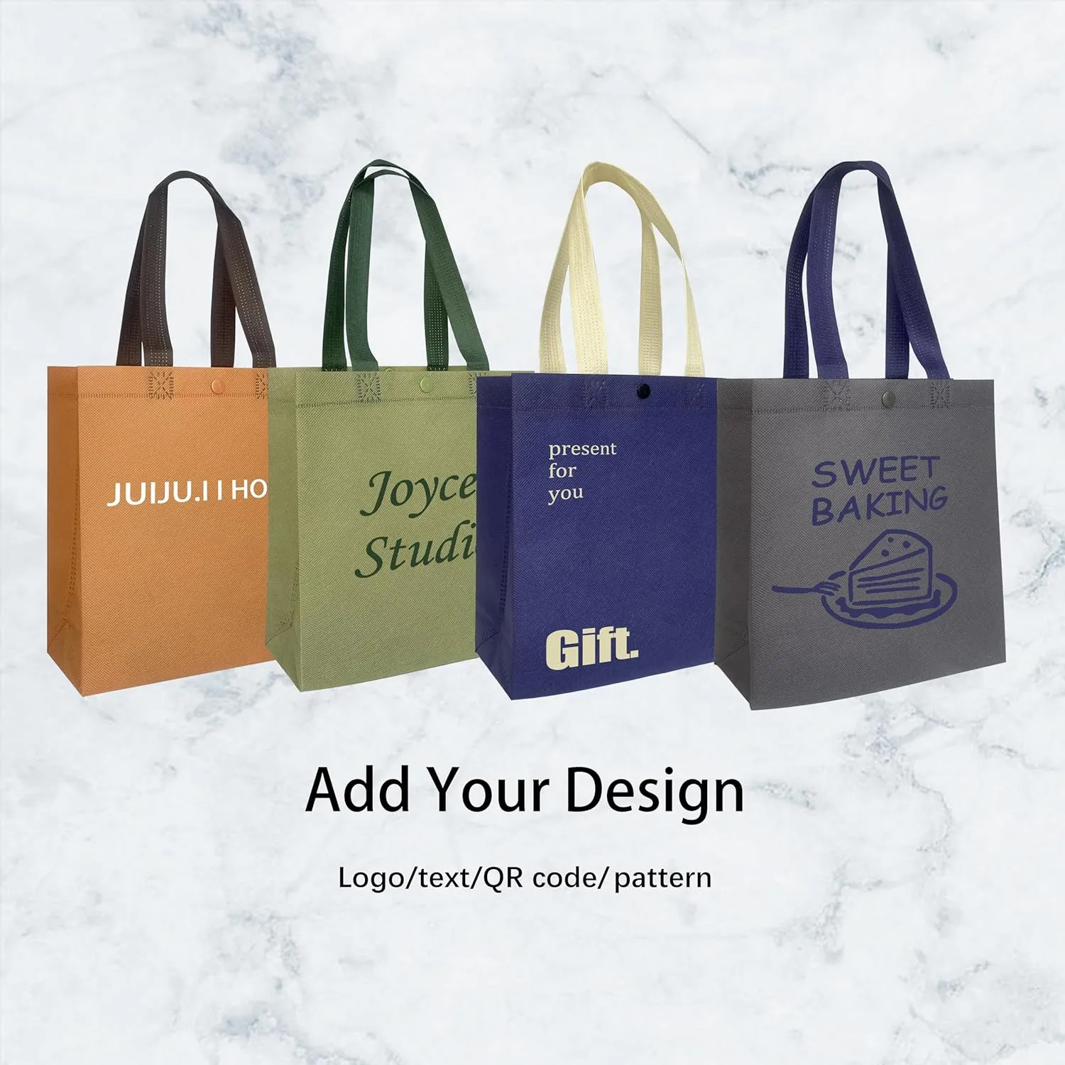 Custom Tote Bags，Personalized Non-Woven bag - Reusable Grocery Bags, Shopping Bags, Promotional Item, Logo,Recyclable