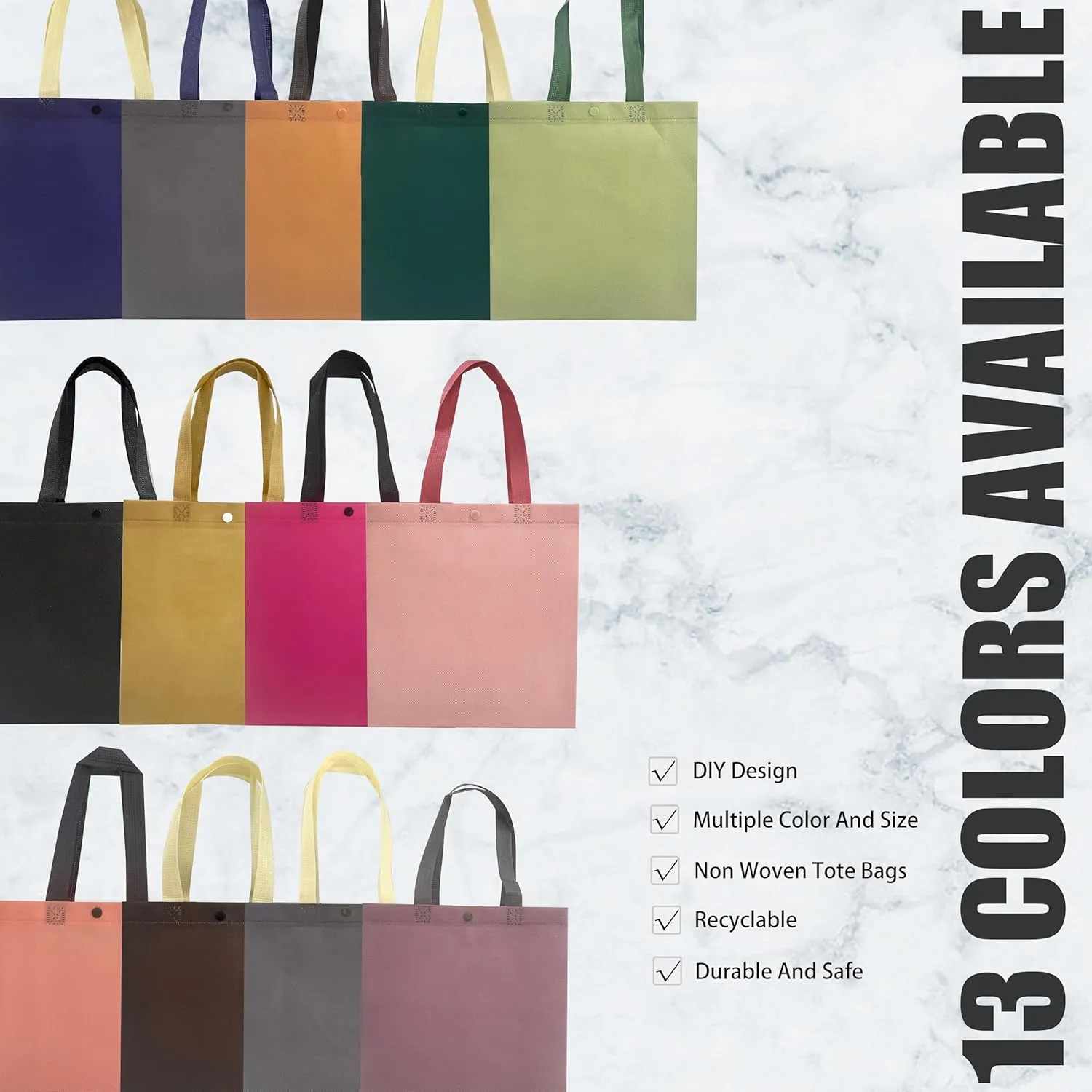 Custom Tote Bags，Personalized Non-Woven bag - Reusable Grocery Bags, Shopping Bags, Promotional Item, Logo,Recyclable