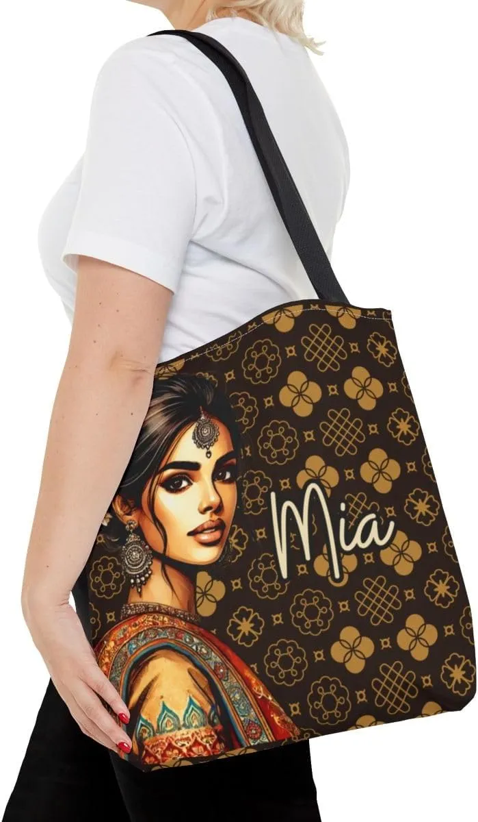 Customizable Tote Bags for Women-Bollywood Lover Tote Bags-Custom Name or Text Print Chai Lover Gift Totes