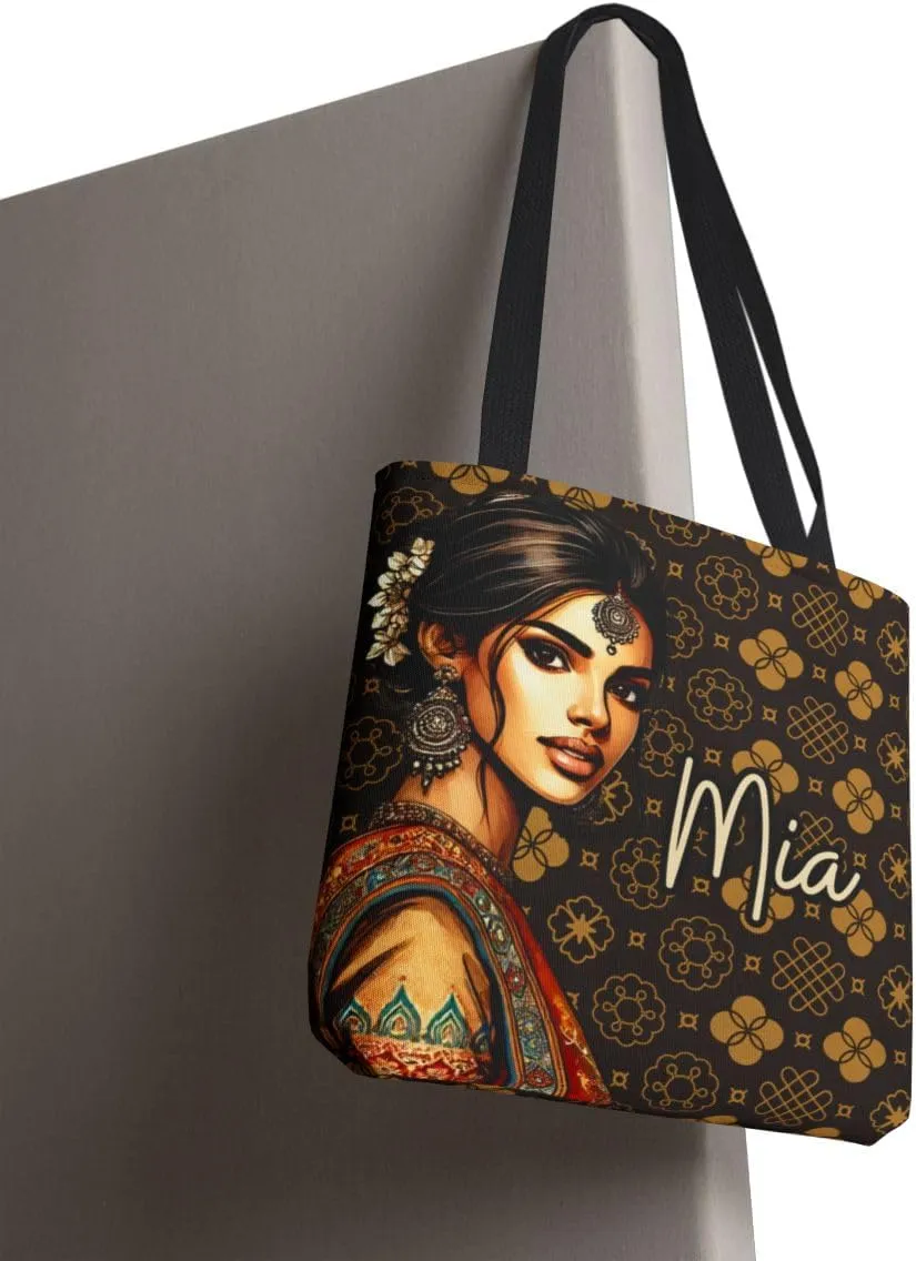Customizable Tote Bags for Women-Bollywood Lover Tote Bags-Custom Name or Text Print Chai Lover Gift Totes