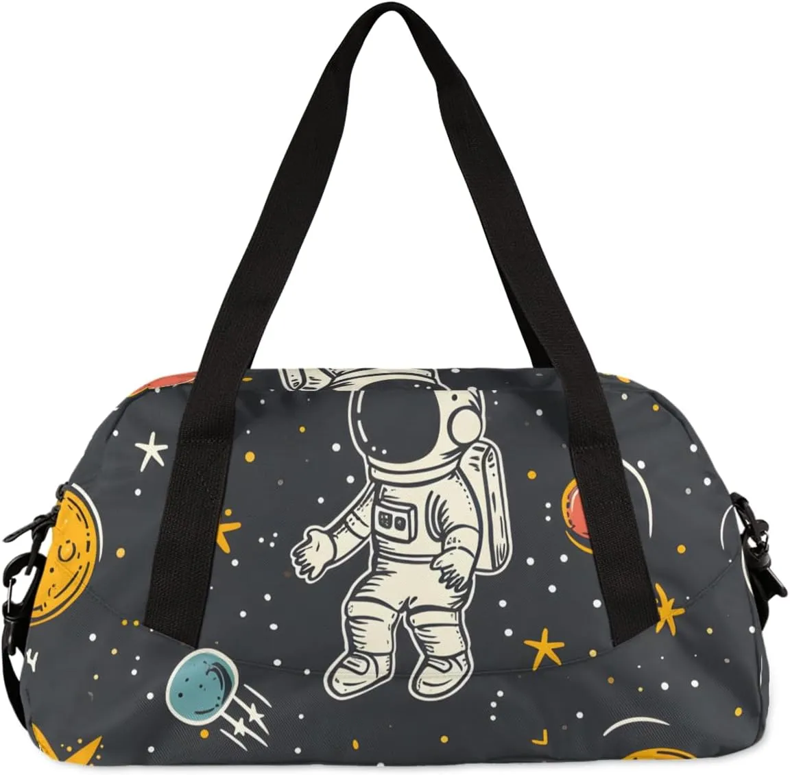 Cute Astronaut Kids Duffle Bag Boys Girls Small Sport Dance Gym Bag for Overnight Travel Weekender Carry On