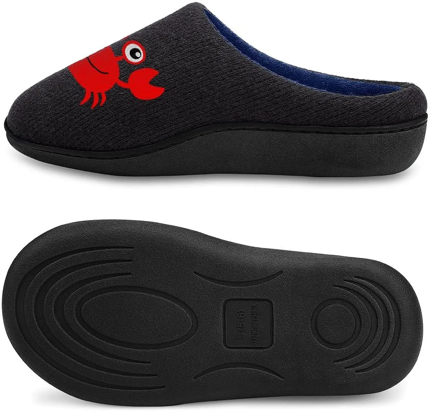 Cute Crab Women's Knitted Cotton Slippers Soft Comfort Warm House Casual Shoes