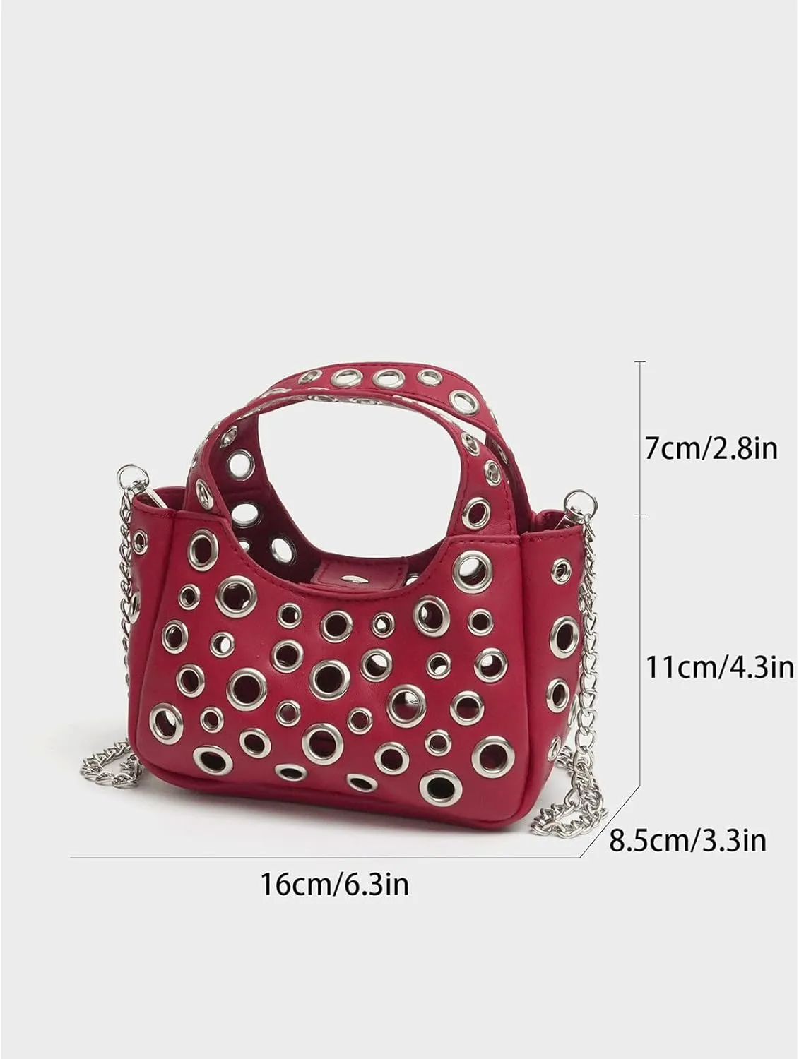 Cute Purse Studded Punk Purses Going Out Y2K Leather Shoulder Bag Everyday Vintage Handbag Aesthetic Purses