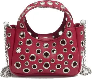 Cute Purse Studded Punk Purses Going Out Y2K Leather Shoulder Bag Everyday Vintage Handbag Aesthetic Purses