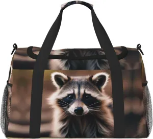 cute raccoon (1) print Weekender Overnight Carry On Bag Gym Luggage Bag Duffel Bag for Travel Women