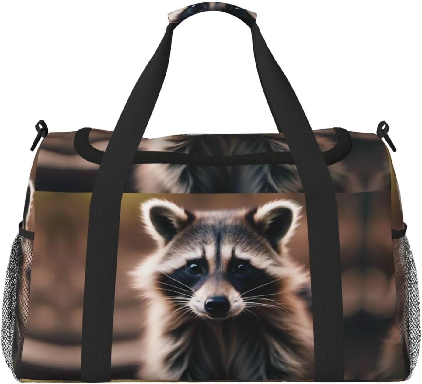 cute raccoon (1) print Weekender Overnight Carry On Bag Gym Luggage Bag Duffel Bag for Travel Women