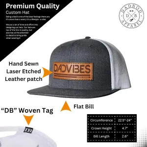 DadVibes Dad Hat - Snapback Baseball Cap Mens Leather Patch