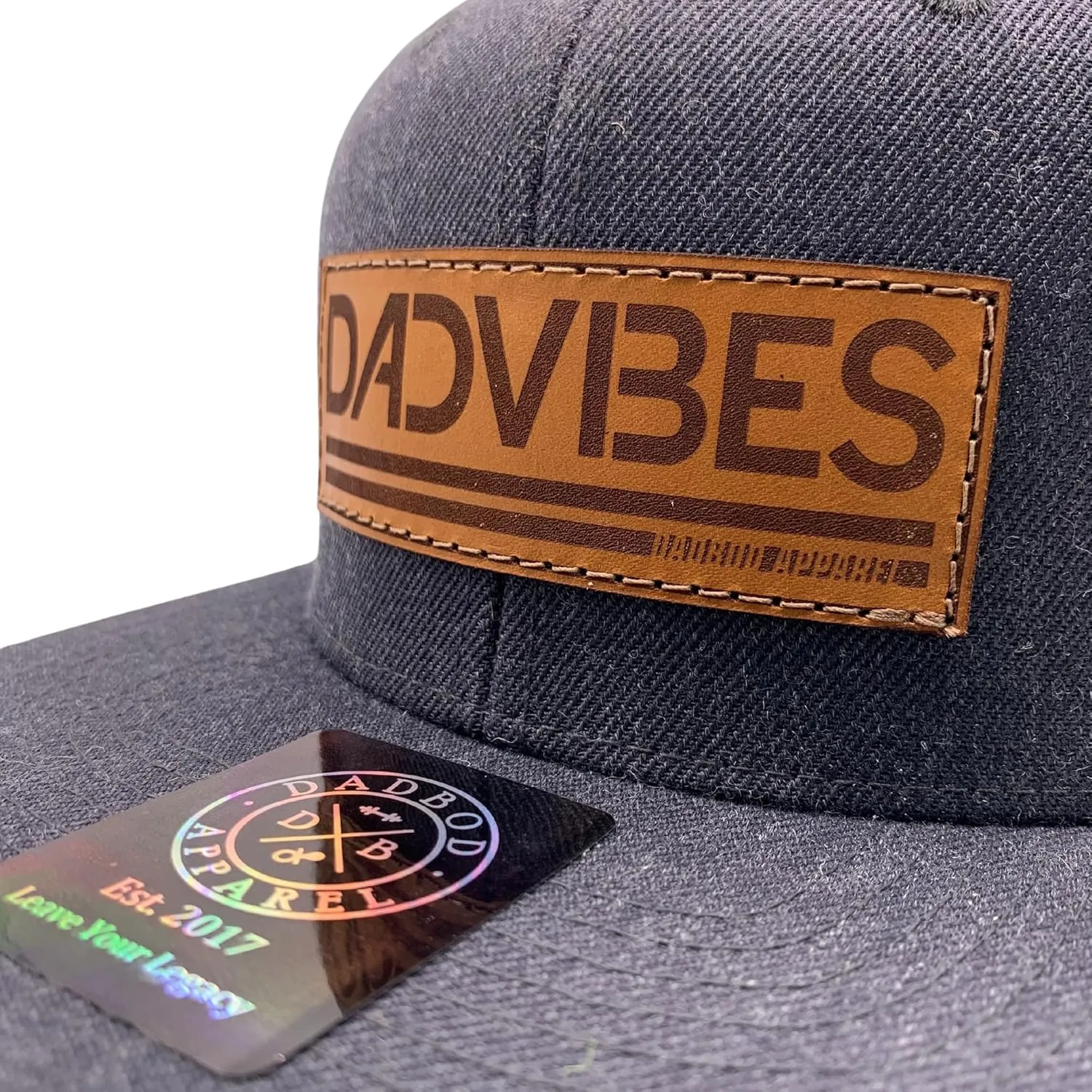 DadVibes Dad Hat - Snapback Baseball Cap Mens Leather Patch
