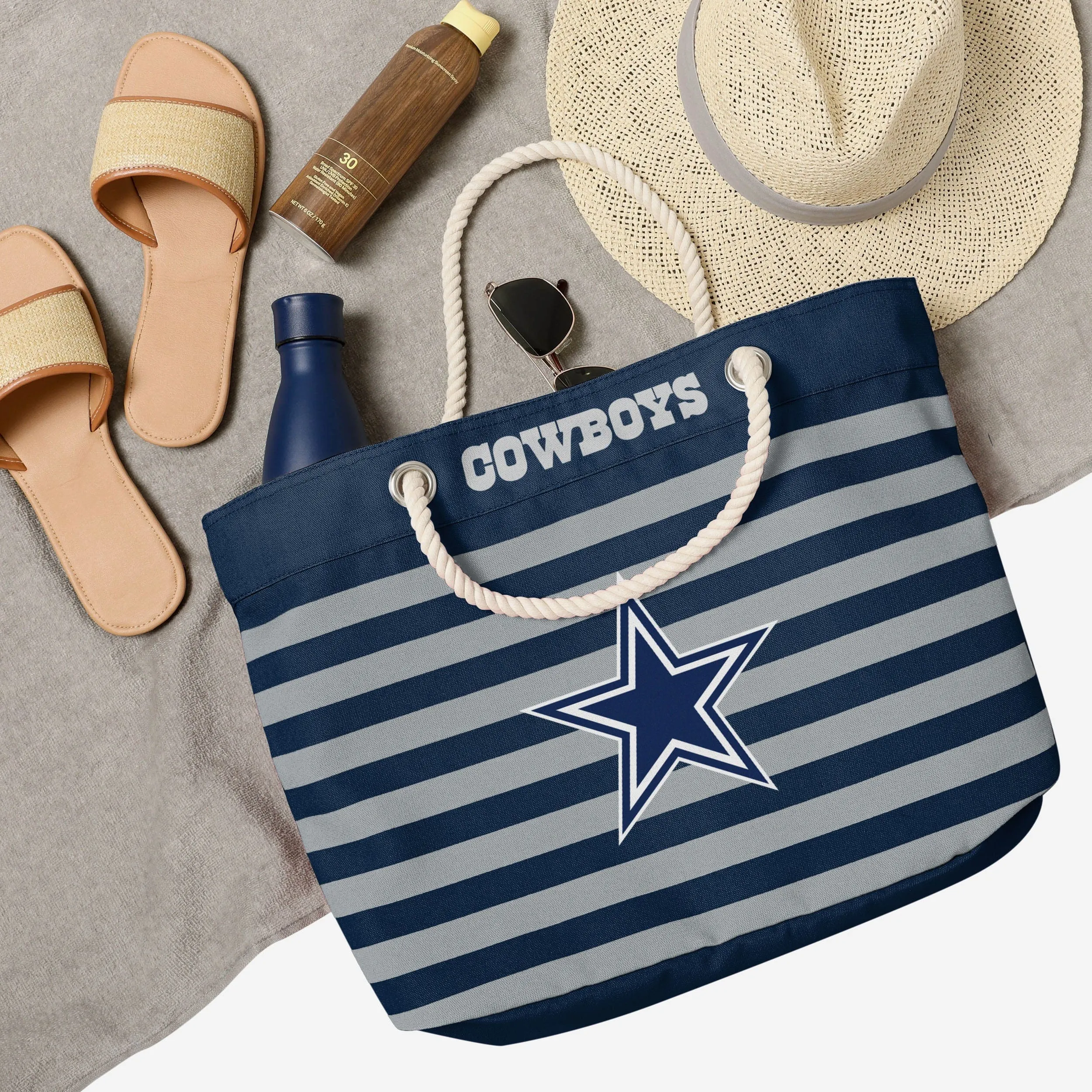 Dallas Cowboys Nautical Stripe Tote Bag