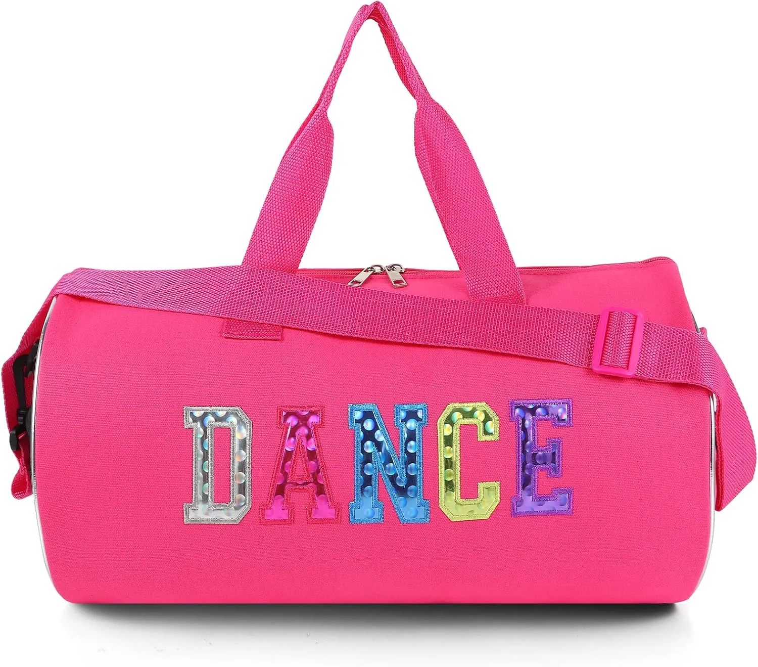 Dance Duffle Bag for Girls Sport Gym Bags Overnight Travel Bags Fun Dance Workout Duffel Bag with Adjustable Carry On and Handy Pouch for Dancers, Girls, Teens, Student Athletes (Style-2)
