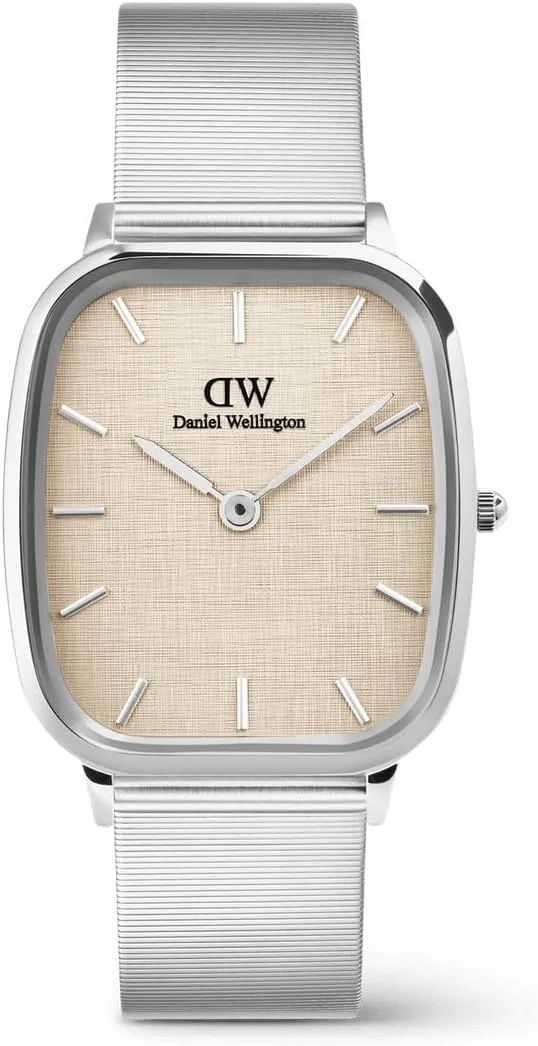 Daniel Wellington Marlon Men’s Watch - 32x36.3mm Case, Japanese Quartz Movement, 316L Stainless Steel Mesh, Wire or Genuine Leather Strap, Water Resistant, Vintage Wrist Watch for Men