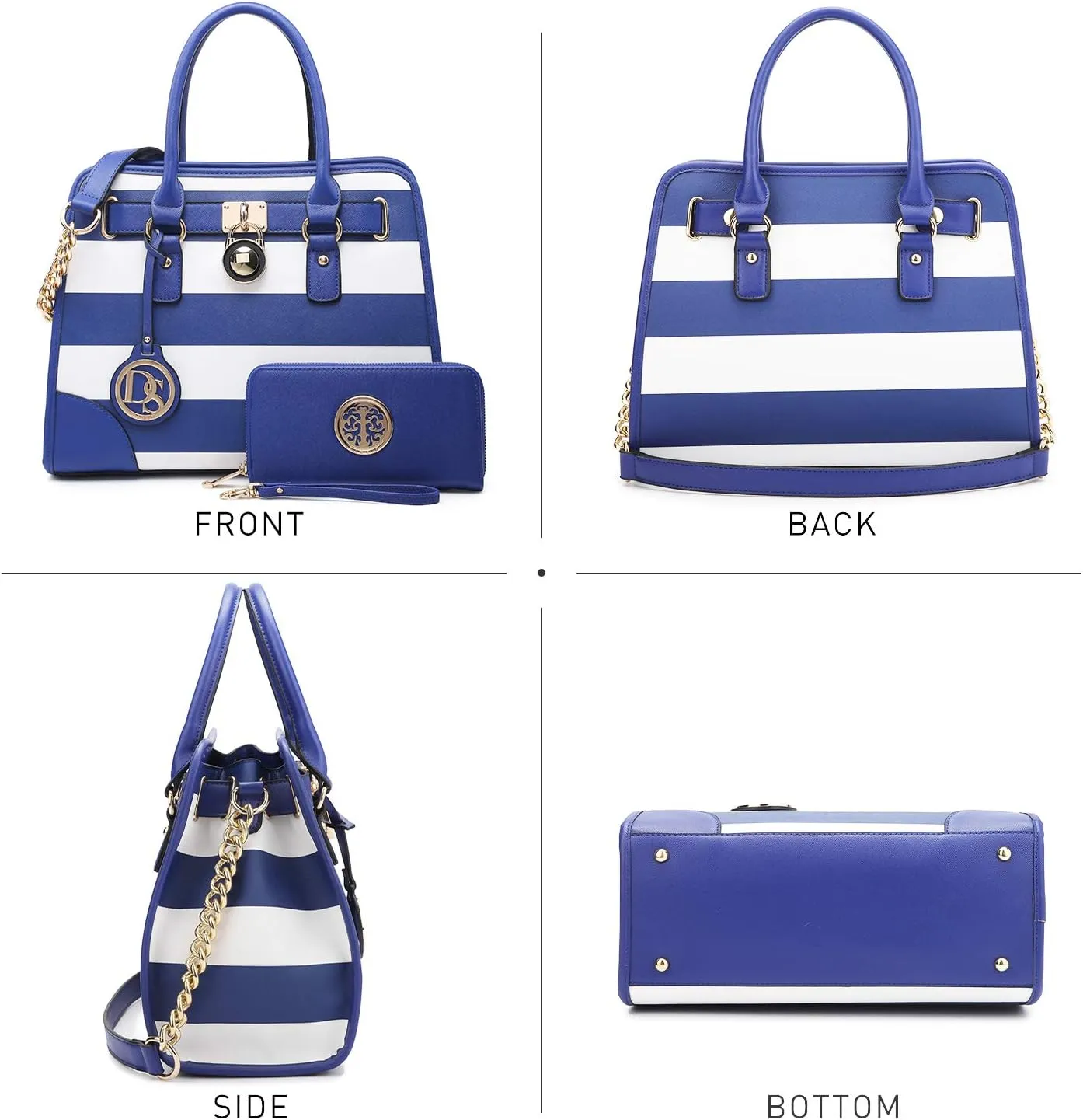 Dasein Women Handbags Top Handle Satchel Purse Shoulder Bag Hobo Bag Work Bag Set 2pcs