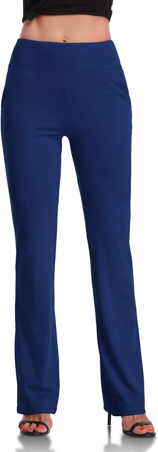 DAYOUNG Bootcut Yoga Pants for Women Tummy Control Workout Bootleg Pants High Waist 4 Way Stretch Pants