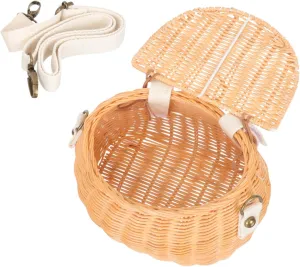 DECHOUS Mini Rattan Tote Bag for School Boys and Girls Purse Boys and Girls Bag Fanny Pack